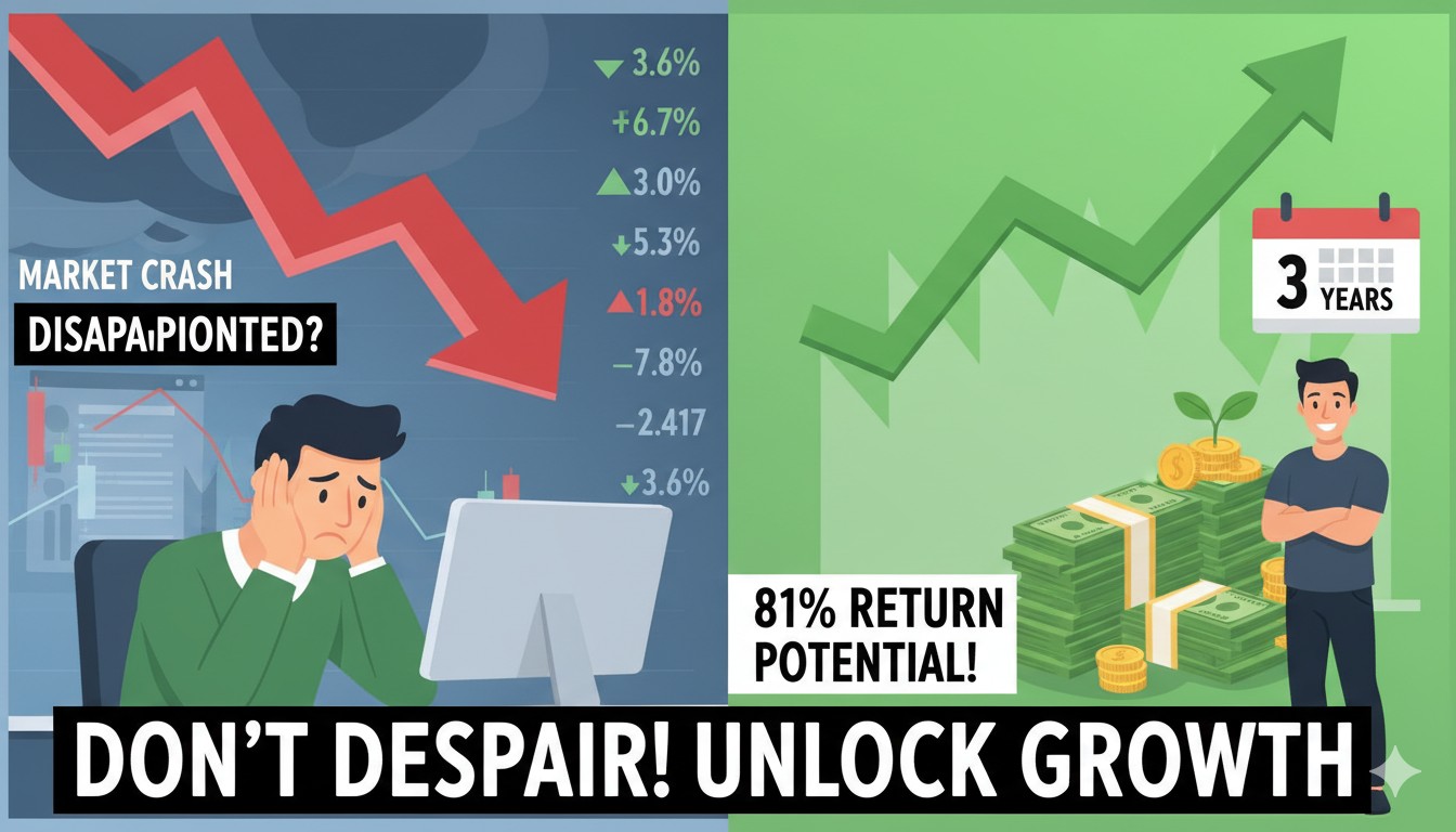 शेयर बाजार की गिरावट और रिकवरी का ग्राफ दिखाता हुआ चार्ट, जिसमें लाल और हरी लाइनें हैं।