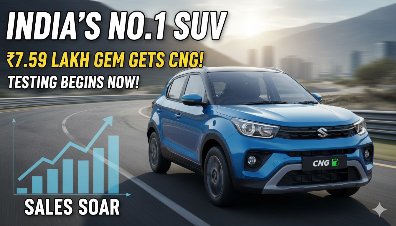 स्कोडा काइलक SUV का CNG वैरिएंट टेस्टिंग के दौरान