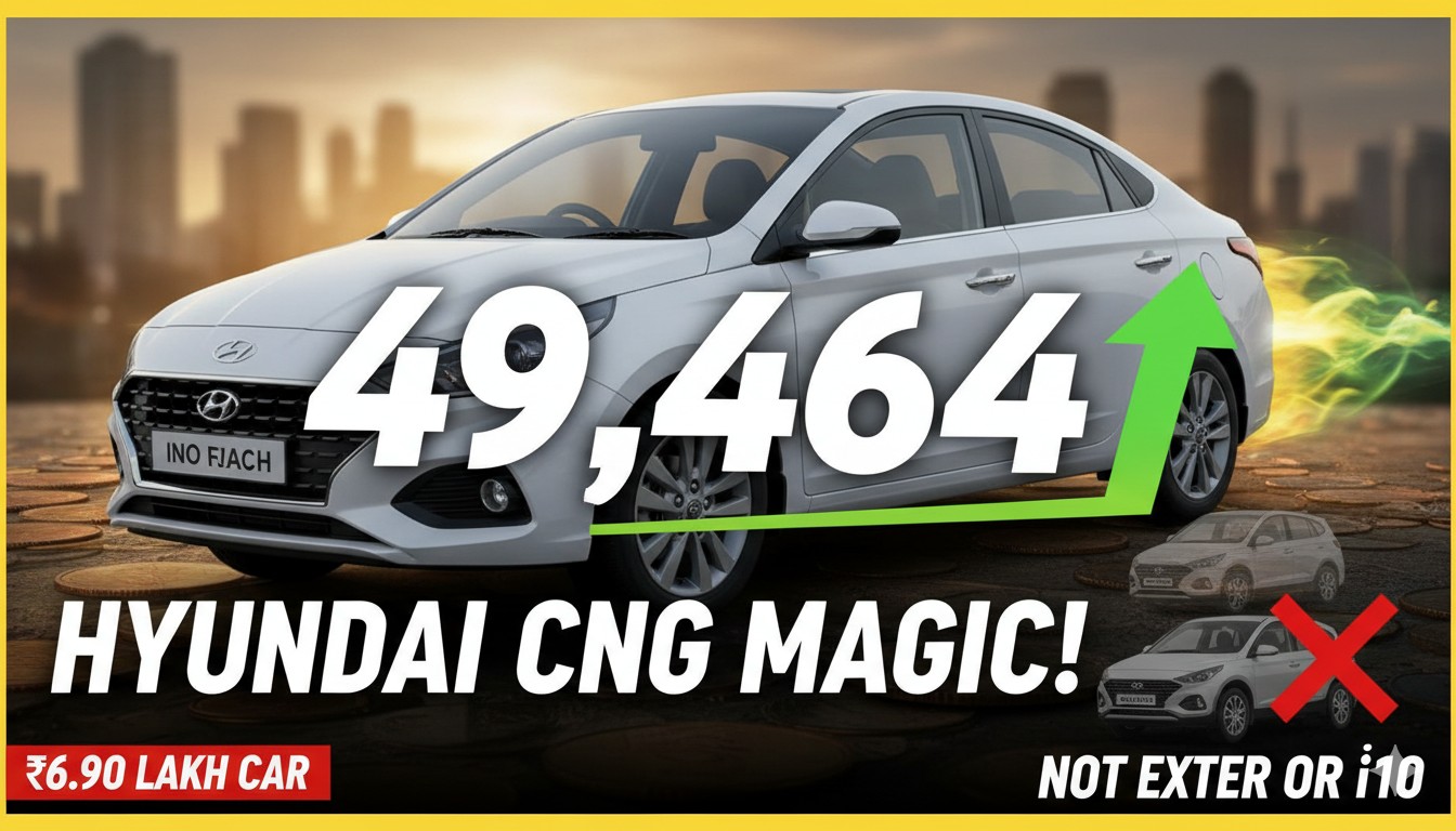 हुंडई ऑरा CNG कार का फ्रंट व्यू, नीले रंग में पार्क की गई