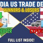 भारत-अमेरिका व्यापार समझौते का प्रभाव दिखाती छवि जिसमें दाल, दूध, लैपटॉप और अन्य उत्पाद शामिल हैं।