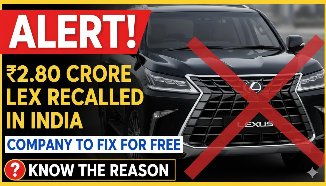 Lexus LX लग्जरी SUV का फ्रंट व्यू, भारत में रिकॉल अलर्ट के साथ