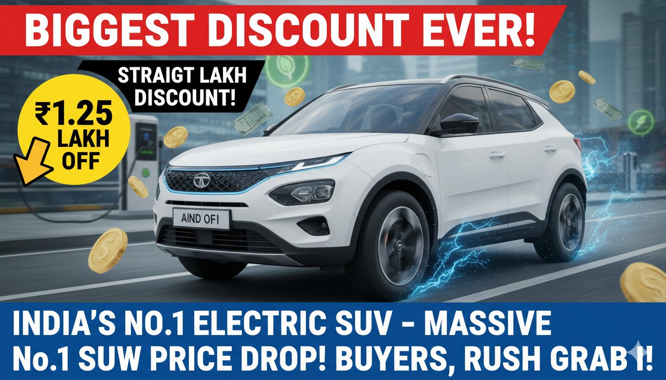 टाटा नेक्सन ईवी इलेक्ट्रिक एसयूवी पर ₹1.25 लाख तक डिस्काउंट ऑफर, फरवरी 2026