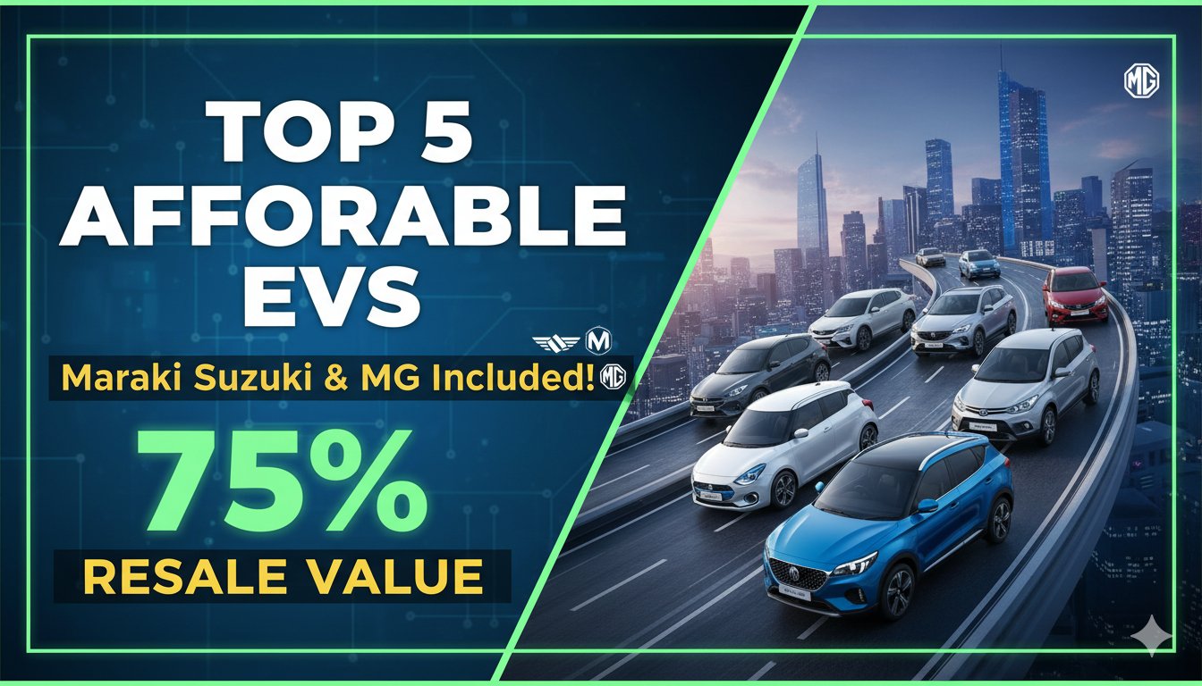 टॉप 5 अफोर्डेबल इलेक्ट्रिक कारें भारत 2026 में - मारुति e Vitara, MG Windsor EV, Tata Punch EV और अन्य