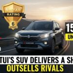 मारुति सुजुकी विक्टोरिस SUV का फ्रंट व्यू, सफेद कलर में