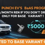 टाटा पंच EV फैकलिफ्ट BaaS मॉडल वाली बेस Smart वैरिएंट की इमेज, जिसमें बैटरी रेंट और न्यूनतम ₹5000 मासिक किराया हाइलाइटेड