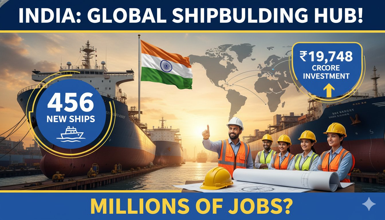भारत में जहाज निर्माण यार्ड में बड़े जहाज का निर्माण कार्य, ग्लोबल शिपबिल्डिंग हब बनने की दिशा में प्रगति
