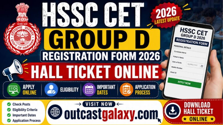 HSSC CET Group D Registration Form 2026
