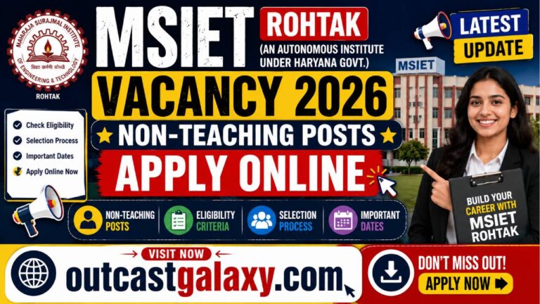 MSIET Rohtak Vacancy 2026