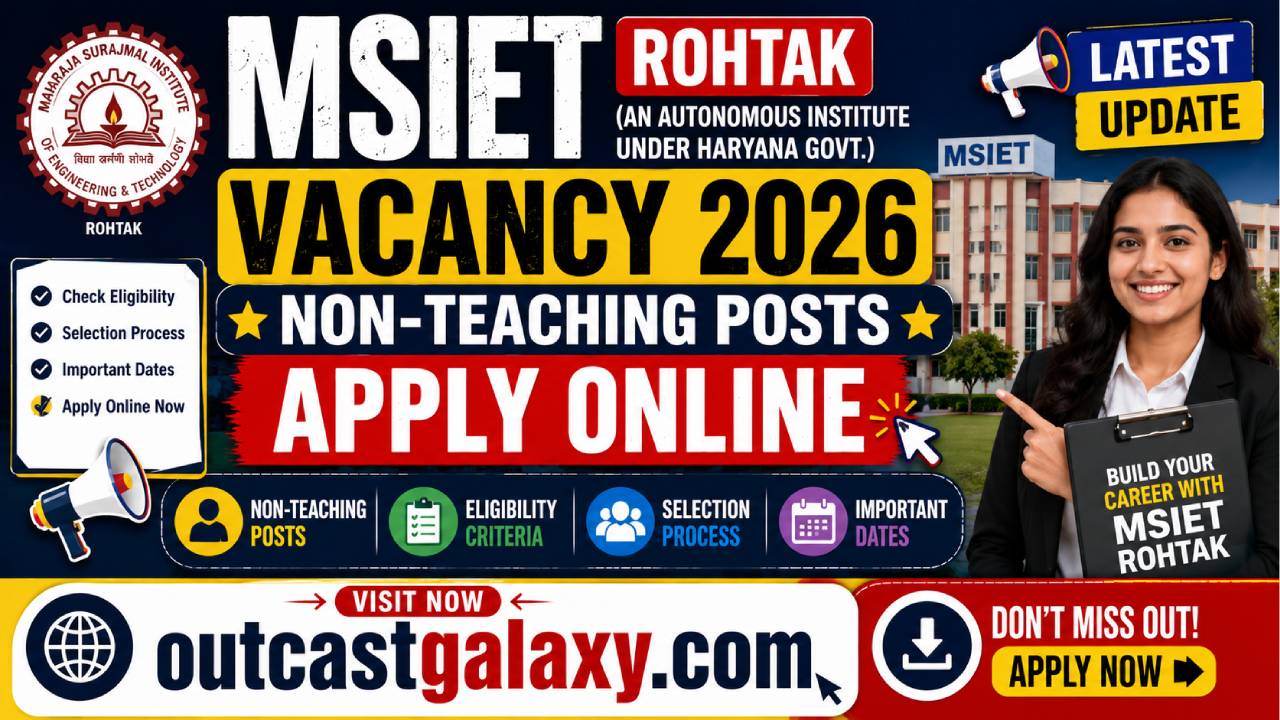 MSIET Rohtak Vacancy 2026