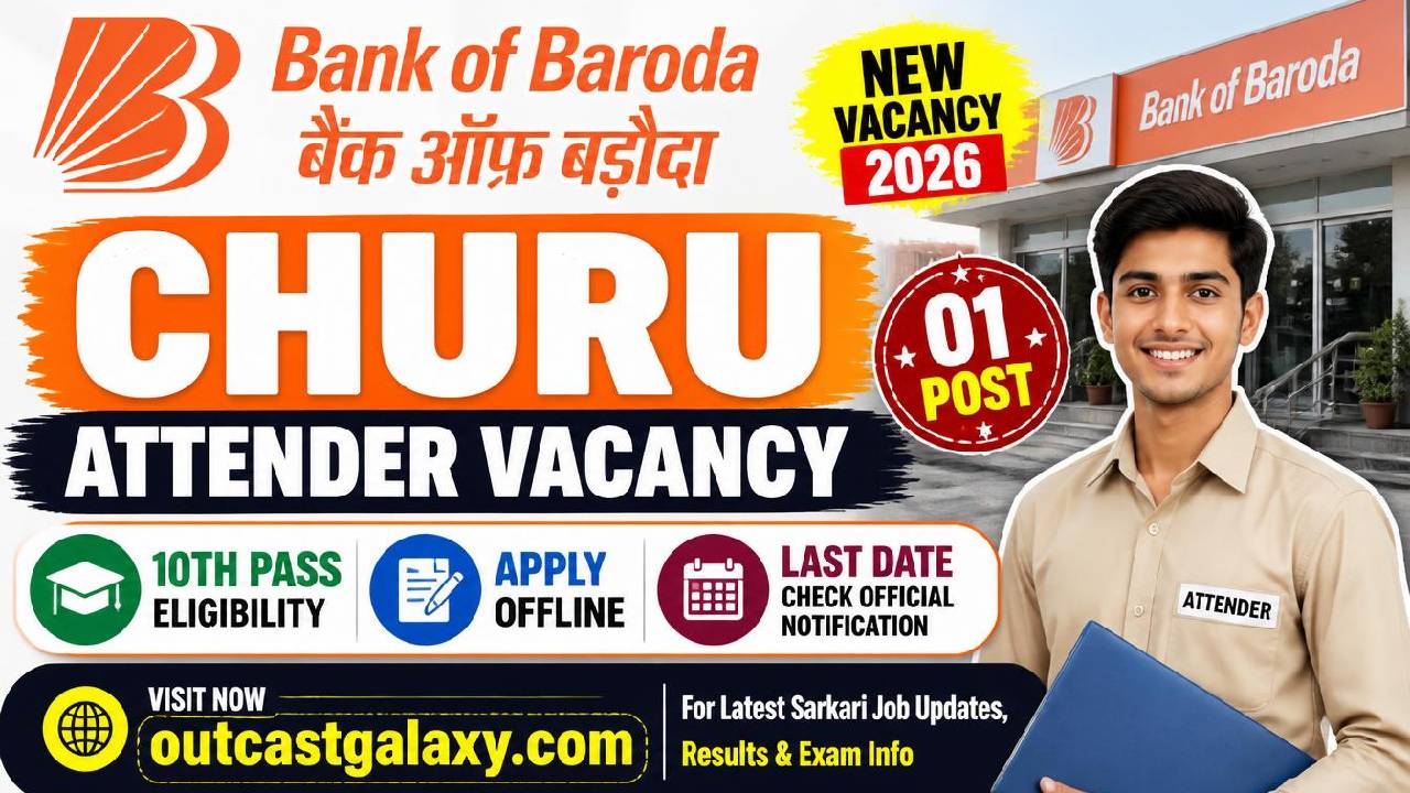 Bank of Baroda Churu Attender Vacancy Form 2026