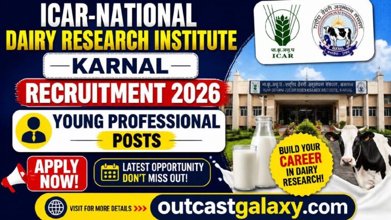 ICAR-National Dairy Research Institute Karnal Recruitment 2026