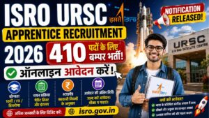 ISRO URSC Apprentice Recruitment 2026 Notification Released – 410 पदों के लिए ऑनलाइन आवेदन करें