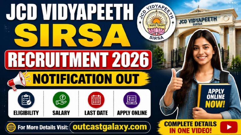 JCD Vidyapeeth Sirsa Recruitment 2026
